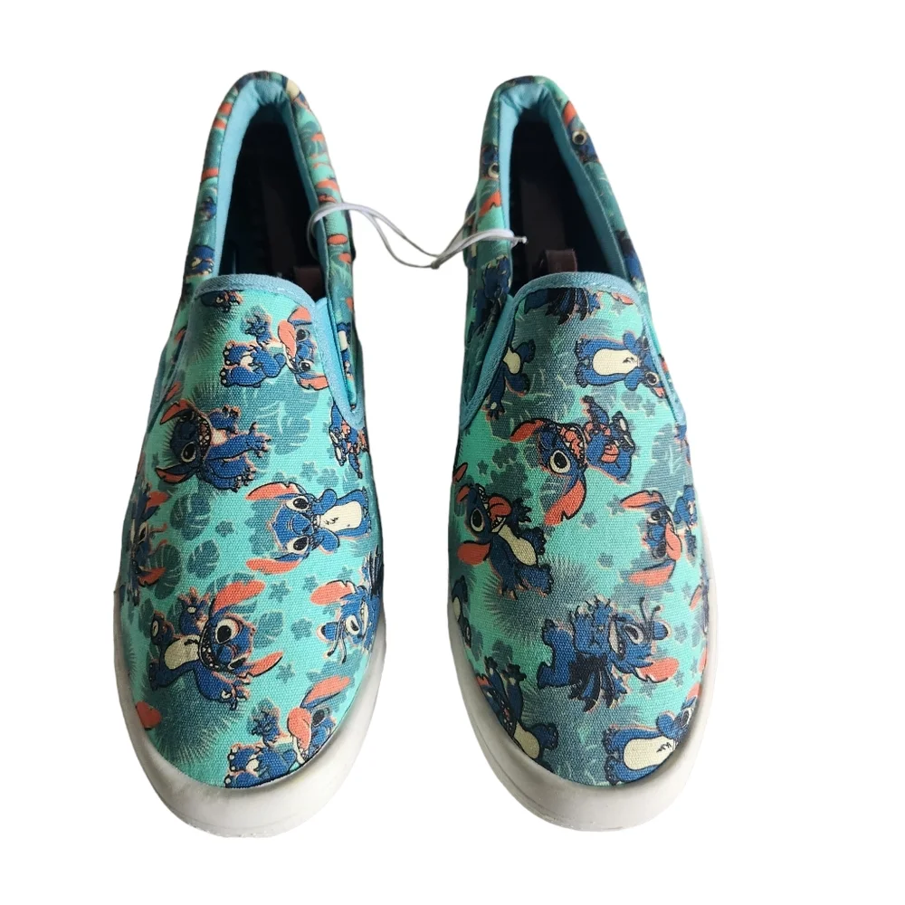 Disney Lilo and Stitch Hawaiian Sneakers Slip On Shoes Size 8
